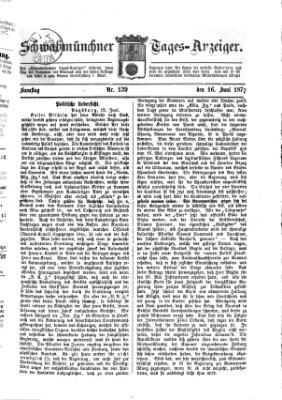 Schwabmünchner Tages-Anzeiger Samstag 16. Juni 1877