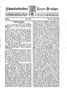 Schwabmünchner Tages-Anzeiger Freitag 22. Juni 1877