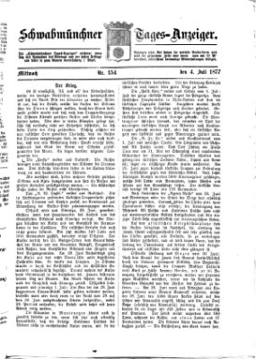 Schwabmünchner Tages-Anzeiger Mittwoch 4. Juli 1877