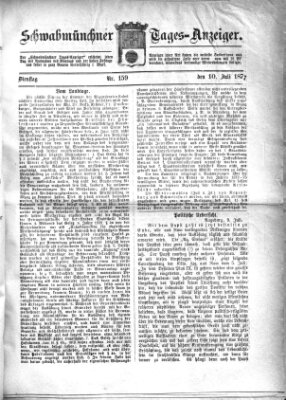 Schwabmünchner Tages-Anzeiger Dienstag 10. Juli 1877