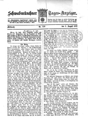 Schwabmünchner Tages-Anzeiger Mittwoch 1. August 1877