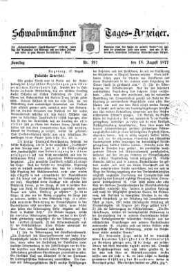 Schwabmünchner Tages-Anzeiger Samstag 18. August 1877