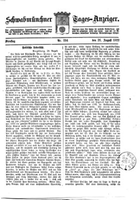 Schwabmünchner Tages-Anzeiger Dienstag 21. August 1877