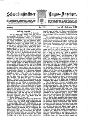 Schwabmünchner Tages-Anzeiger Dienstag 11. September 1877