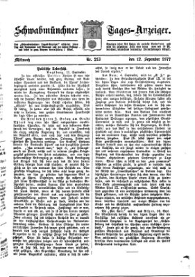 Schwabmünchner Tages-Anzeiger Mittwoch 12. September 1877