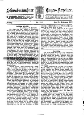 Schwabmünchner Tages-Anzeiger Samstag 15. September 1877