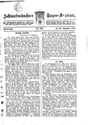 Schwabmünchner Tages-Anzeiger Donnerstag 20. September 1877