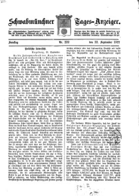 Schwabmünchner Tages-Anzeiger Samstag 22. September 1877