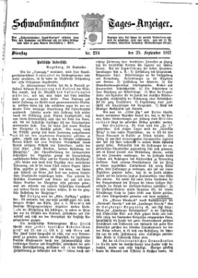 Schwabmünchner Tages-Anzeiger Dienstag 25. September 1877