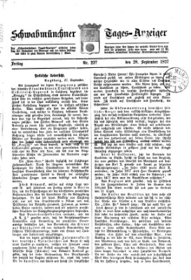 Schwabmünchner Tages-Anzeiger Freitag 28. September 1877