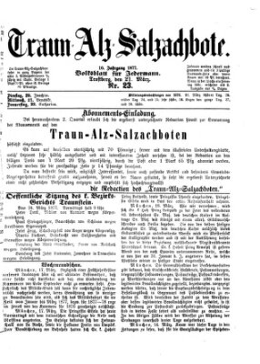 Traun-Alz-Salzachbote Mittwoch 21. März 1877