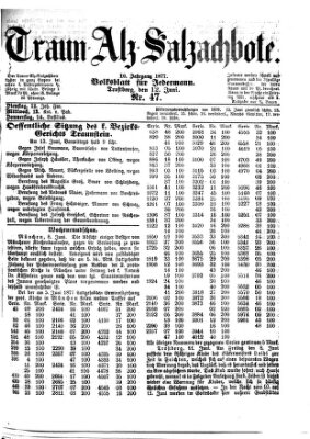 Traun-Alz-Salzachbote Dienstag 12. Juni 1877