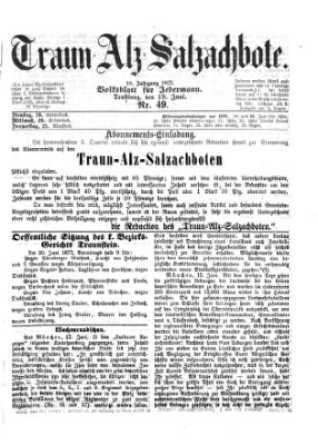 Traun-Alz-Salzachbote Dienstag 19. Juni 1877