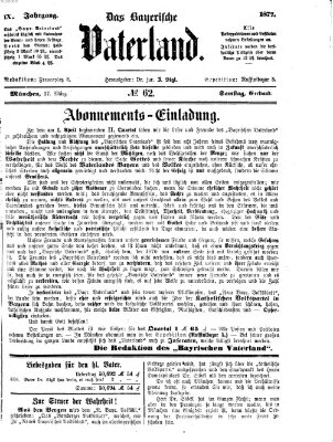 Das bayerische Vaterland Samstag 17. März 1877