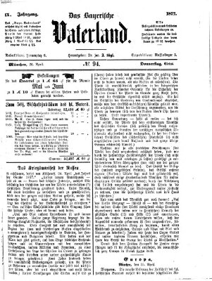 Das bayerische Vaterland Donnerstag 26. April 1877