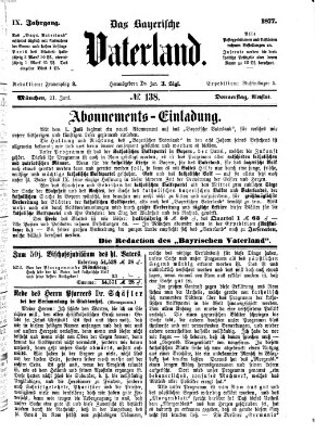 Das bayerische Vaterland Donnerstag 21. Juni 1877