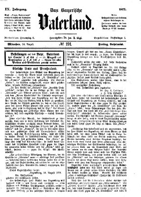 Das bayerische Vaterland Freitag 24. August 1877