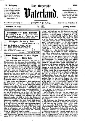 Das bayerische Vaterland Freitag 31. August 1877