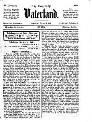 Das bayerische Vaterland Dienstag 11. September 1877