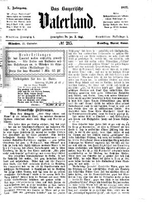 Das bayerische Vaterland Samstag 22. September 1877