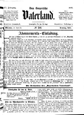 Das bayerische Vaterland Sonntag 23. September 1877