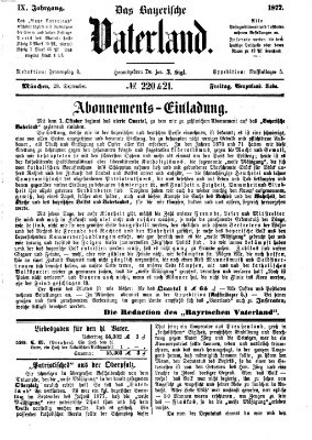 Das bayerische Vaterland Freitag 28. September 1877