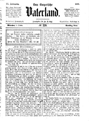 Das bayerische Vaterland Samstag 6. Oktober 1877