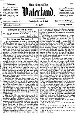 Das bayerische Vaterland Sonntag 25. November 1877