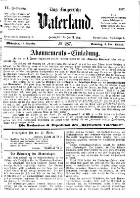 Das bayerische Vaterland Sonntag 16. Dezember 1877