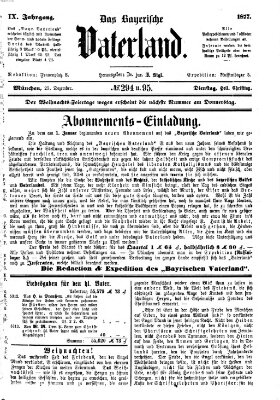 Das bayerische Vaterland Dienstag 25. Dezember 1877