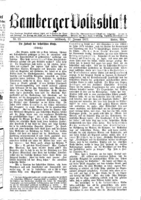 Bamberger Volksblatt Mittwoch 17. Januar 1877