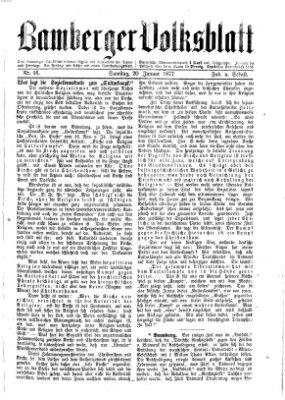 Bamberger Volksblatt Samstag 20. Januar 1877