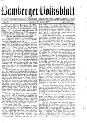 Bamberger Volksblatt Samstag 27. Januar 1877