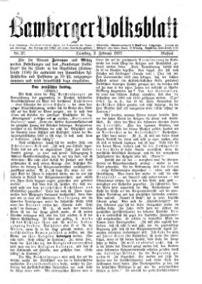 Bamberger Volksblatt Samstag 3. Februar 1877