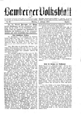 Bamberger Volksblatt Montag 5. Februar 1877