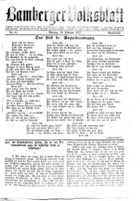 Bamberger Volksblatt Montag 19. Februar 1877