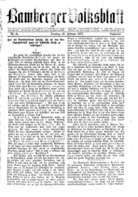 Bamberger Volksblatt Dienstag 20. Februar 1877