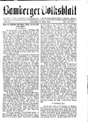 Bamberger Volksblatt Donnerstag 8. März 1877