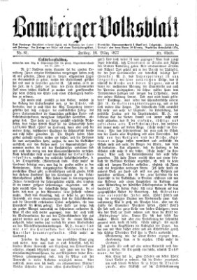 Bamberger Volksblatt Freitag 16. März 1877