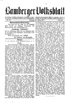 Bamberger Volksblatt Montag 26. März 1877