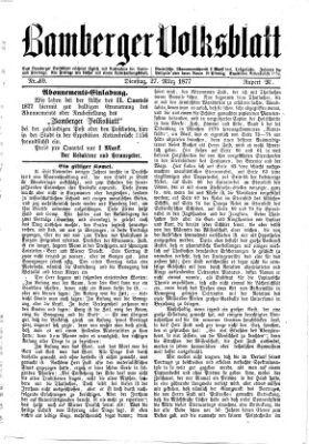 Bamberger Volksblatt Dienstag 27. März 1877