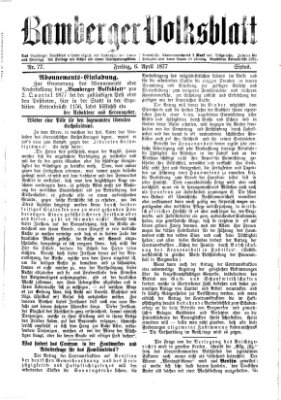 Bamberger Volksblatt Freitag 6. April 1877