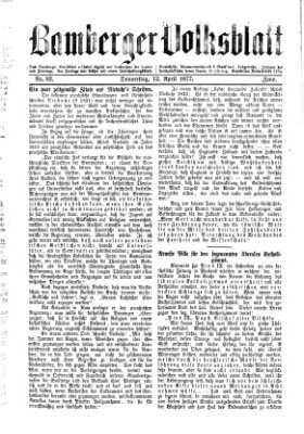 Bamberger Volksblatt Donnerstag 12. April 1877