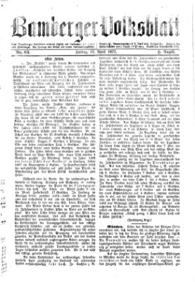 Bamberger Volksblatt Freitag 13. April 1877