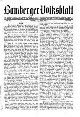 Bamberger Volksblatt Dienstag 17. April 1877