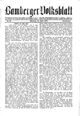 Bamberger Volksblatt Mittwoch 18. April 1877