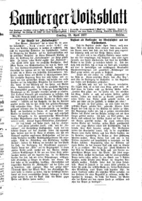 Bamberger Volksblatt Samstag 21. April 1877