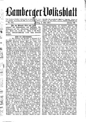 Bamberger Volksblatt Freitag 4. Mai 1877