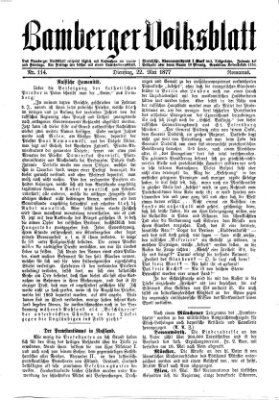 Bamberger Volksblatt Dienstag 22. Mai 1877