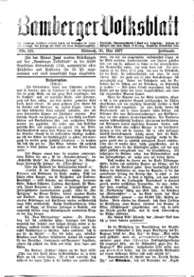 Bamberger Volksblatt Mittwoch 30. Mai 1877